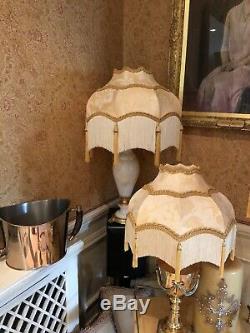 Vintage Style Victorian Downton abbey Traditional gold silk damask Lampshade18in