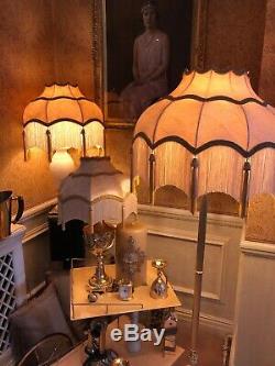 Vintage Style Victorian Downton abbey Traditional gold silk damask Lampshade18in