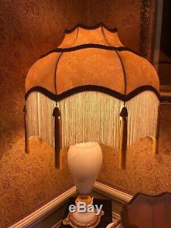 Vintage Style Victorian Downton abbey Traditional gold silk damask Lampshade18in