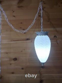 Vintage Swag Hanging Light Art Deco Lamp Glass Curtain Shade