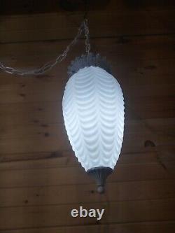 Vintage Swag Hanging Light Art Deco Lamp Glass Curtain Shade