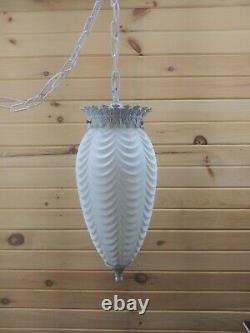 Vintage Swag Hanging Light Art Deco Lamp Glass Curtain Shade