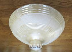 Vintage TORCHIERE Floor LAMP SHADE thick glass Lustre Embossed 16