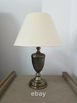 Vintage Table Lamp Antique Brass Bedside Lounge Light Lamps Cotton Shade 44x31cm