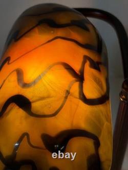 Vintage Table Lamp with Swirled Glass Shade Home Decor Used Condition