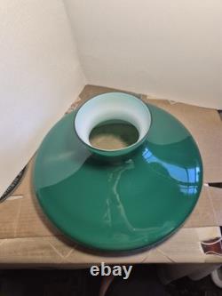 Vintage Tam-O-Shanter Style Emerald Green Cased Glass Shade 10 Fitter