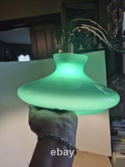 Vintage Tam-O-Shanter Style Emerald Green Cased Glass Shade 10 Fitter