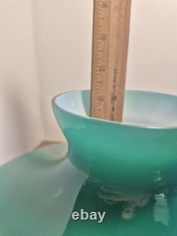 Vintage Tam-O-Shanter Style Emerald Green Cased Glass Shade 10 Fitter
