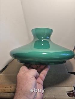 Vintage Tam-O-Shanter Style Emerald Green Cased Glass Shade 10 Fitter