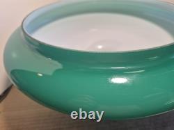 Vintage Tam-O-Shanter Style Emerald Green Cased Glass Shade 10 Fitter