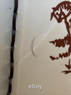 Vintage Tandy Leather RANCHO Saddle Lamp withCattle Round Up Plastic Lamp Shade