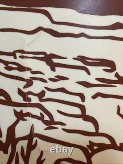 Vintage Tandy Leather RANCHO Saddle Lamp withCattle Round Up Plastic Lamp Shade