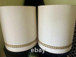 Vintage Textured Drum Barrel Lamp Shade Ivory Tall Beautiful 16 by 18
