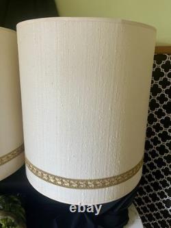 Vintage Textured Drum Barrel Lamp Shade Ivory Tall Beautiful 16 by 18