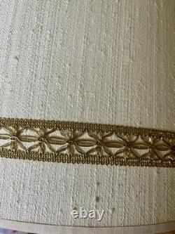 Vintage Textured Drum Barrel Lamp Shade Ivory Tall Beautiful 16 by 18