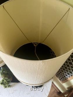 Vintage Textured Drum Barrel Lamp Shade Ivory Tall Beautiful 16 by 18