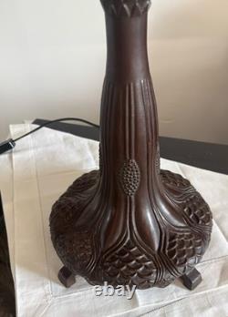 Vintage Tiffany Meyda Glass Shade With Dual Socket Lamp Base 25