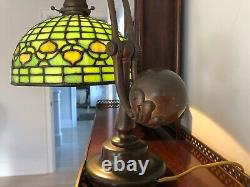 Vintage Tiffany Studios 10 Acorn Shade & Base Counterweight Desk Lamp #417