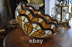 Vintage Tiffany Style 20 Leaded Slag Glass Stained Glass Large Lamp Shade