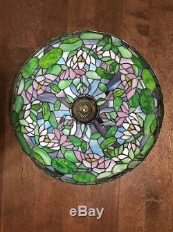 Vintage Tiffany Style 20 Stained Glass Lamp Shade Lotus Water Lilies