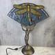 Vintage Tiffany Style Fan Shade Art Deco Dragonfly Stained Glass Read Descr