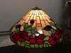 Vintage Tiffany Style Floral Pattern Stained Glass Large 24 W Lamp Shade