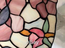 Vintage Tiffany Style Floral dome Pattern Stained Glass Large 24 w Lamp Shade