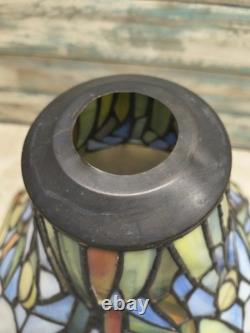 Vintage Tiffany- Style Handmade Stained Glass Flower Lamp Shade