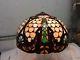 Vintage Tiffany Style King Louie Pattern Stained Glass Large 24 W Lamp Shade