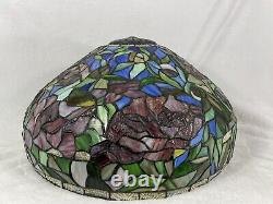 Vintage Tiffany Style Lamp Shade Large 12' X 20 Floral Art