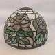 Vintage Tiffany Style Lamp Shade Stained Slag Glass Floral Roses Pink Green 10