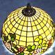 Vintage Tiffany Style Lampshade Slag Glass Beige Purple Green 11 Inches