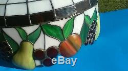 Vintage Tiffany Style Lead Hanging Stained Glass Ceiling Light Lamp Shade