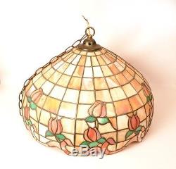 Vintage Tiffany Style Leaded Glass Lamp Shade c. 1970