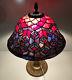 Vintage Tiffany Style Leaded Stained Glass Table Lamp Shade Home Decor Works
