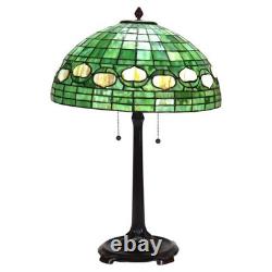 Vintage Tiffany Style Leaded Stained Glass Table Lamp With Acorn Shade 20thC Vintage Tiffany Style Leaded Stained Glass Table Lamp With Acorn Shade 20thC