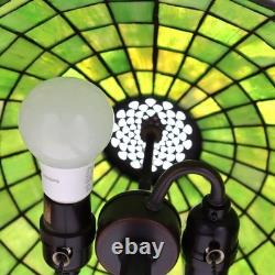 Vintage Tiffany Style Leaded Stained Glass Table Lamp With Acorn Shade 20thC