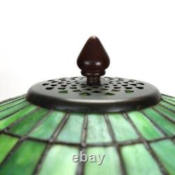 Vintage Tiffany Style Leaded Stained Glass Table Lamp With Acorn Shade 20thC