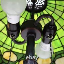 Vintage Tiffany Style Leaded Stained Glass Table Lamp With Acorn Shade 20thC