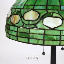 Vintage Tiffany Style Leaded Stained Glass Table Lamp With Acorn Shade 20thC