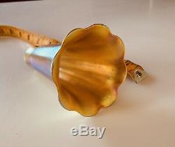 Vintage Tiffany Style Lily Pad / Lotus Design Table Lamp 18 Favrile Gold Shades