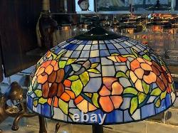 Vintage Tiffany Style Mosaic Stained Glass Lamp