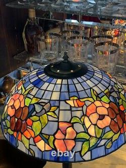 Vintage Tiffany Style Mosaic Stained Glass Lamp