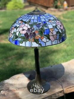 Vintage Tiffany Style Mosaic Stained Glass Lamp