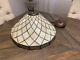 Vintage Tiffany Style Off White Mission Style Stained Glass Light Shade