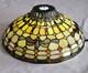 Vintage Tiffany-style Opalescent Stained Glass Lamp Shade- Jeweled 13.5w X 5h