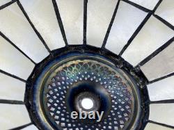 Vintage Tiffany Style Stained Glass 16 Lamp Shade Roses Flower Leaves Butterfly