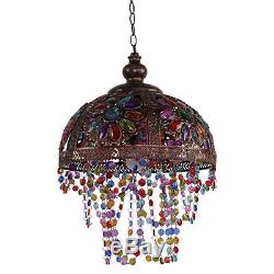 Vintage Tiffany Style Stained Glass Chandelier Lamp Shade Hanging Light Fixture