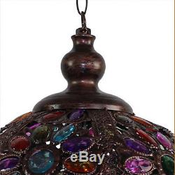 Vintage Tiffany Style Stained Glass Chandelier Lamp Shade Hanging Light Fixture