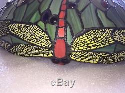 Vintage Tiffany Style Stained Glass Dragonfly Lamp Shade Meyda Hanginghead